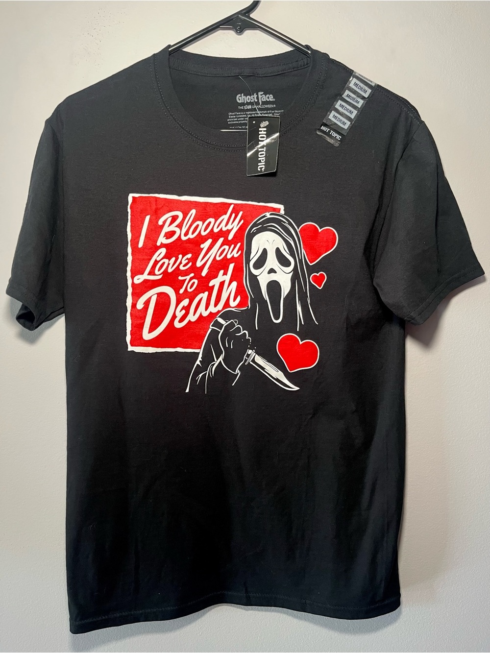 Ghost Face I Bloody Love You to death Boyfriend Fit T-Shirt Medium